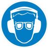Sticker: Wear Hearing and Eye Protection – 300 mm view 1