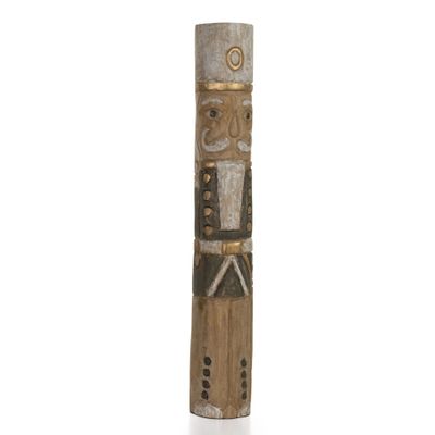 Moritz Wooden Nutcracker, Approx. 61 cm, Mango Wood, White and Gold