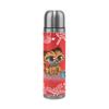 BEUSS Red Snow Cat Stainless Steel Insulated Water Bottle, Leakproof, Leather-Wrapped, 500 ml view 1