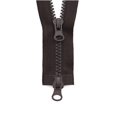 5# Double-Slider Resin Zipper, Coffee, 150 cm