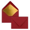 75 Mini Envelopes, Dark Red with Gold Lining, DIN C7, 8.1 x 11.4 cm view 1