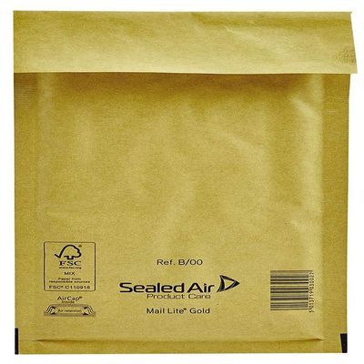 Mail Lite Gold Bubble Mailers, 120 x 120 mm, 100 Count
