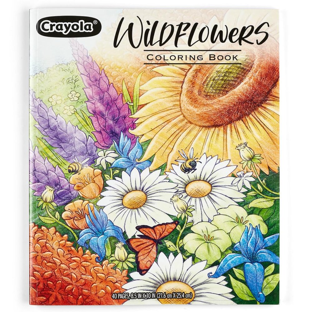 Crayola Wildflower Coloring Book, 40 Premium Coloring Pages for Adults, Gift