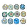 12-Piece 18 mm Mixed Rainbow Flower Glass Snap Buttons, Style 9 view 2