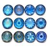 12-Piece 18 mm Mixed Rainbow Flower Glass Snap Buttons, Style 9 view 3