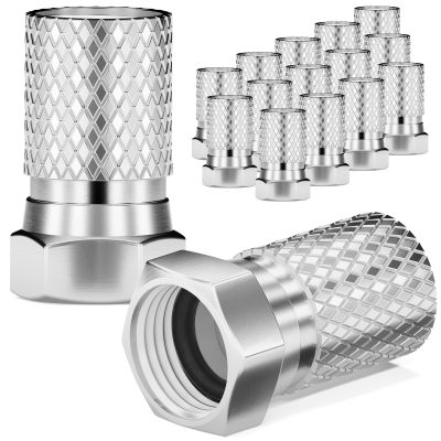 HB-DIGITAL 16-Pack F Connectors, 8.2 mm, Rubber Seal, Nickel-Plated