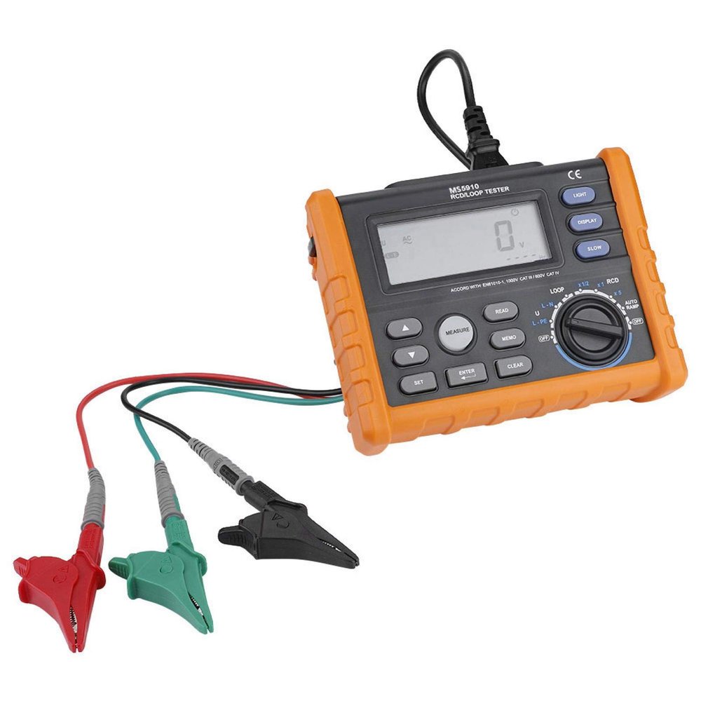 Akozon PM5910 RCD Loop Tester, Digital Resistance Meter