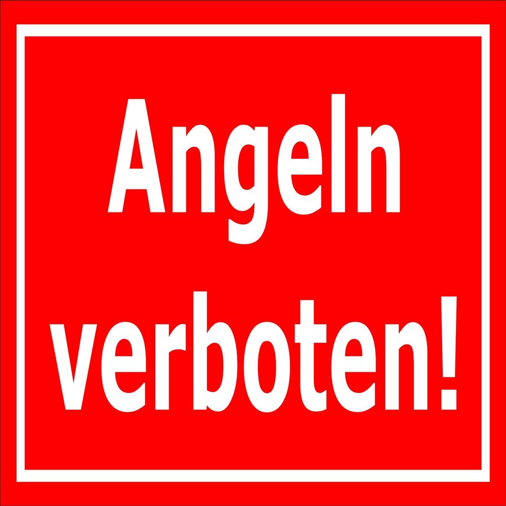 Melis-Folienwerkstatt No Fishing Sign 60 x 40 cm, 3 mm Hard Foam Board, 4 Drill Holes, 20 VAR S00110-002-D