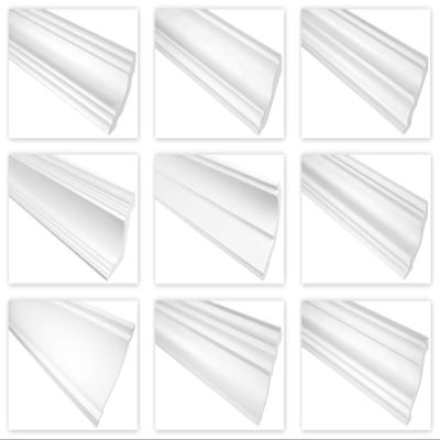 PU Decorative Molding, 2 m, 37 x 37 mm, Impact-Resistant, Wall and Ceiling Corner Molding (P815)