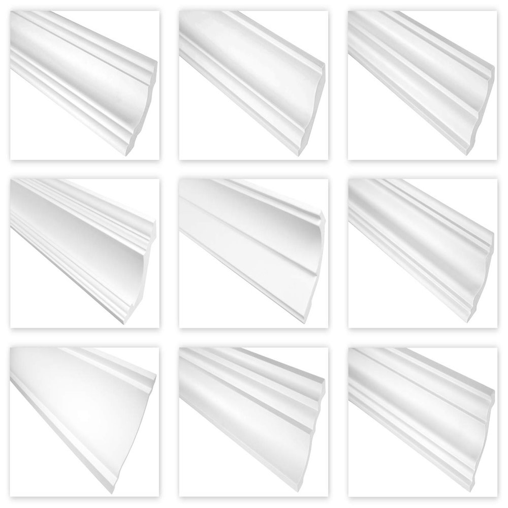 PU Decorative Molding, 2 m, 37 x 37 mm, Impact-Resistant, Wall and Ceiling Corner Molding (P815)