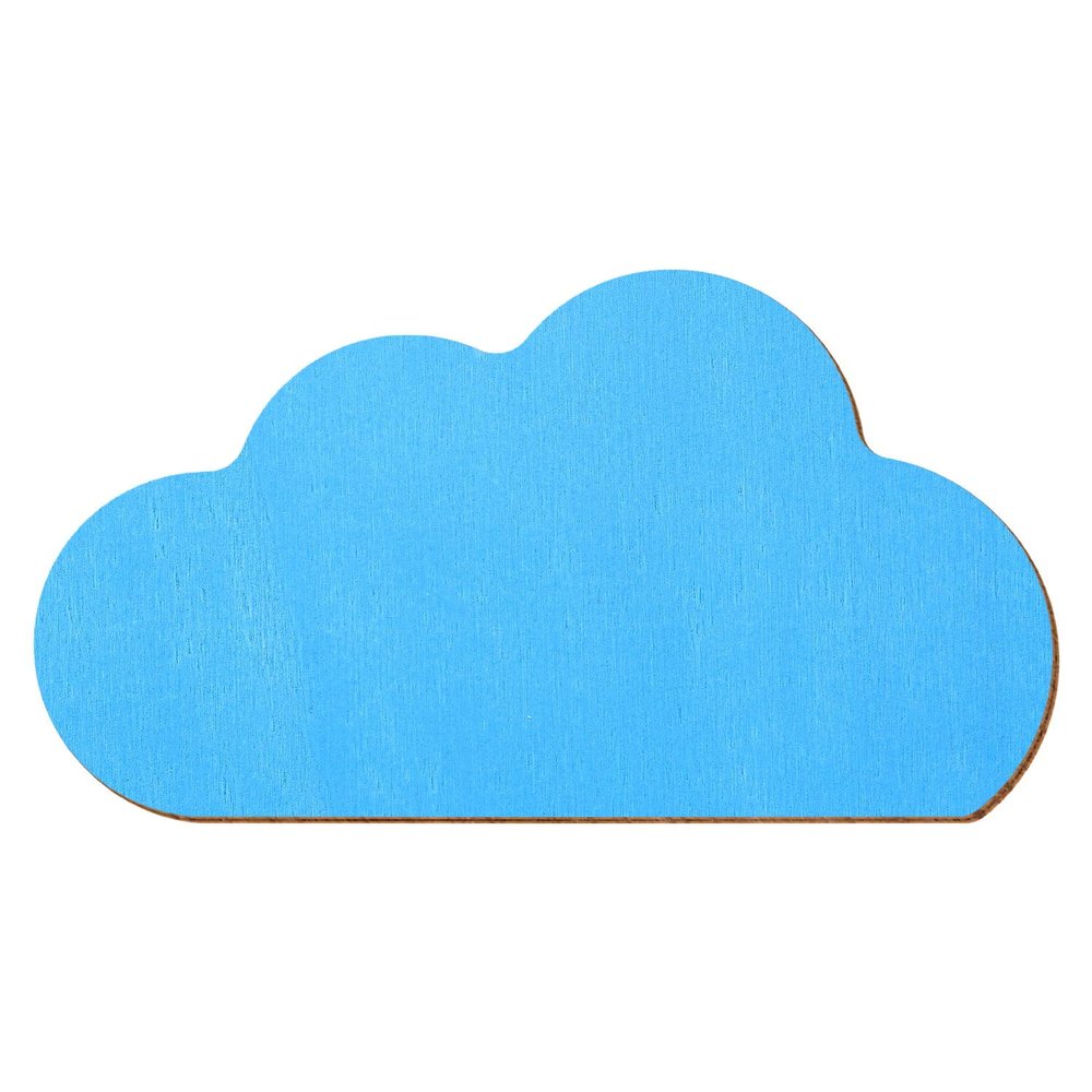 Light Blue Wooden Cloud V2, 3–50 cm, Craft Decoration, Size: 14 cm, Pack of 100