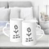 SpecialMe Personalized Heart-Handle Mug – Flower Line Drawing, “Thank You, Mom,” Custom Text, White view 3