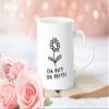 SpecialMe Personalized Heart-Handle Mug – Flower Line Drawing, “Thank You, Mom,” Custom Text, White view 4