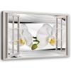 XXL Flower Window Illusion Canvas Wall Art, White, 120 x 80 cm view 1