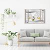 XXL Flower Window Illusion Canvas Wall Art, White, 120 x 80 cm view 4