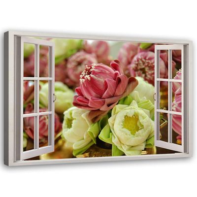 Feeby 3D Illusion Rose Canvas Wall Art, Multicolor, 90 x 60 cm