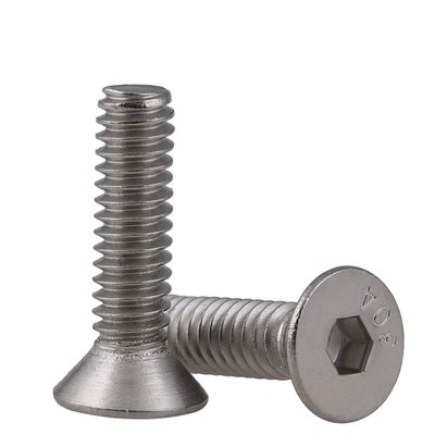 M2 M2.5 M3 M4 M5 M6 M8 Hex Flat-Head Socket Cap Screw, Hexagonal Metric Thread Countersunk Machine Screw, M2.5 × 45 mm (10 pcs)