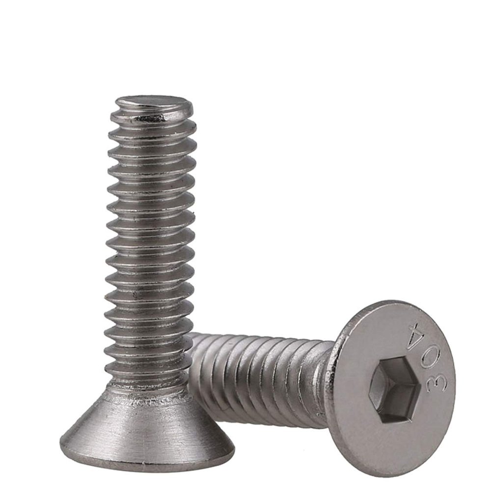 M2 M2.5 M3 M4 M5 M6 M8 Hex Flat-Head Socket Cap Screw, Hexagonal Metric Thread Countersunk Machine Screw, M2.5 × 45 mm (10 pcs)