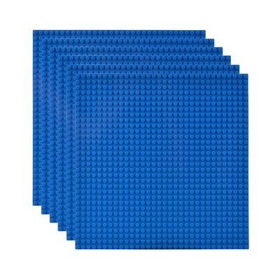 Lekebaby Set of 6 Building Plates Compatible with Most Brands, 25 × 25 cm, Blue Base Plates