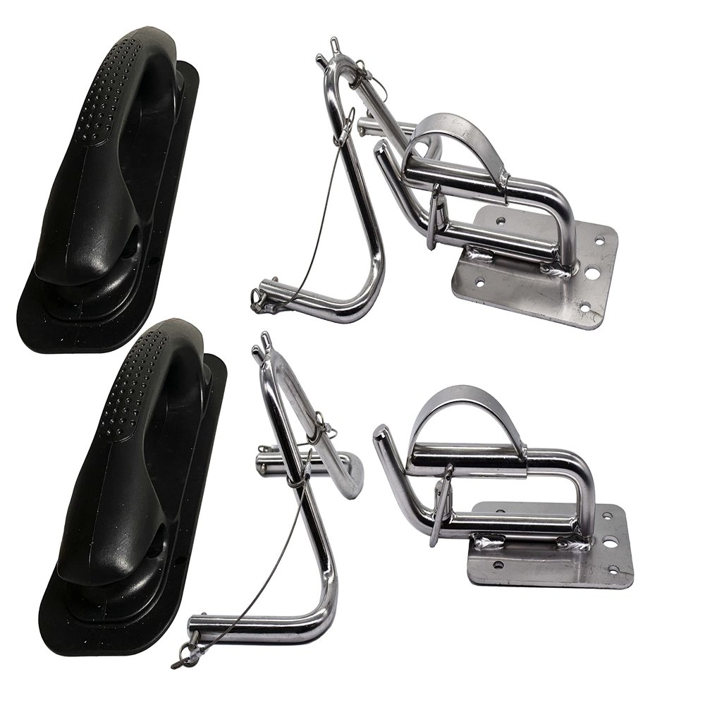 MARINE CITY Quick-Release Davit Set with Black Grip Pads for Inflatable Boats (1 Pair)