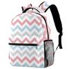LORVIES Wave-Stripe Zigzag Backpack, Casual School and Travel Book Bag view 1