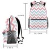 LORVIES Wave-Stripe Zigzag Backpack, Casual School and Travel Book Bag view 2