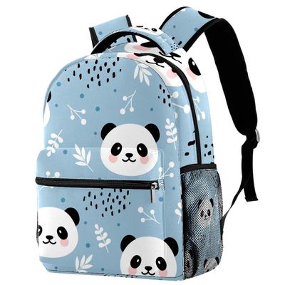 LORVIES Backpack with Panda, Forest Flowers and Dots