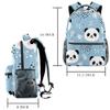 LORVIES Backpack with Panda, Forest Flowers and Dots view 2
