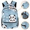 LORVIES Backpack with Panda, Forest Flowers and Dots view 3