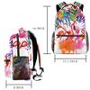 LORVIES Tropical Leaves Watercolor Flamingo Backpack view 2