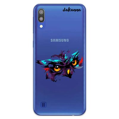 dakanna Compatible with Samsung Galaxy M10 Flexible Silicone Case with Transparent Back, Watercolor Owl Head Design