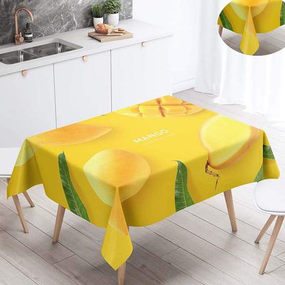 FANSU Water-Resistant Tablecloth, Gold Mango, 90 x 90 cm