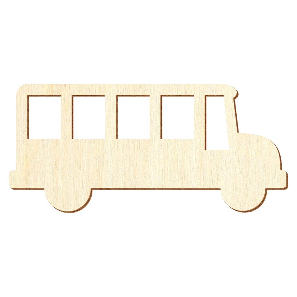 Wooden Bus V2 for Crafts and Décor, 3 cm, Pack of 25