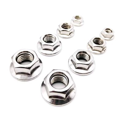 M3/M4/M5/M6/M8/M10/M12 Stainless Steel Hex Serrated Flange Lock Nuts, M10, 5 pcs