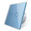 LIVOLO Blue Series Touch Roller Shutter Switch, 2-Gang, Glass Faceplate, Pink/Blue, VL-C702W-19 view 1