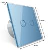 LIVOLO Blue Series Touch Roller Shutter Switch, 2-Gang, Glass Faceplate, Pink/Blue, VL-C702W-19 view 2