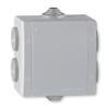 ALING-CONEL Surface-Mount Junction Box with Six Cable Entries, 80 x 80 mm, IP54, 500 V, Gray view 1