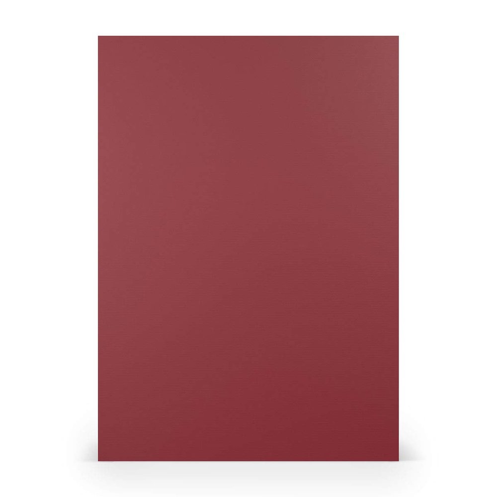 PAPERADO 100 Sheets A4 Craft Cardstock, Rosso Ribbed Dark Red, 220 gsm