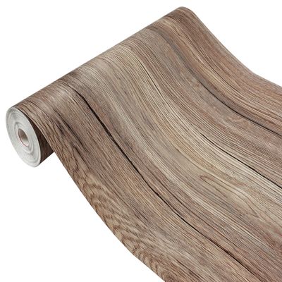 Furniture Adhesive Film 90 x 240 cm, Self-Adhesive Wood-Look Vinyl, Oak Sepia
