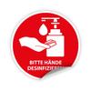 1x Self-Adhesive Sticker “Please Disinfect Hands” – Size Selectable, 10 cm Diameter view 1