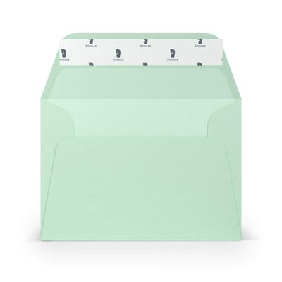 PAPERADO 200 C6 Envelopes, Mint Ribbed, Peel-and-Seal, Silk-Lined, No Window