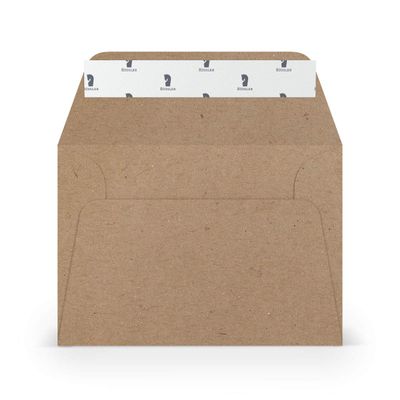 PAPERADO 1,000 C6 Envelopes, Peel-and-Seal, Kraft Paper, 100 gsm, Windowless, Wide Flap