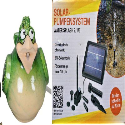 Green Solar Bird Water Spout, 17 cm