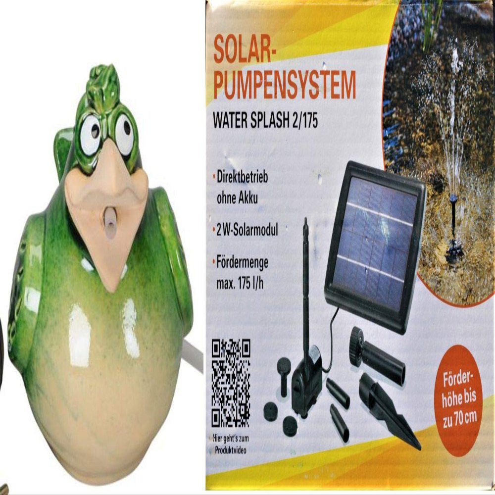 Green Solar Bird Water Spout, 17 cm