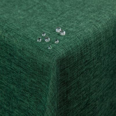 First-Tex Linen-Look Tablecloth, Lotus Effect, Washable, Dark Green, 160 x 360 cm