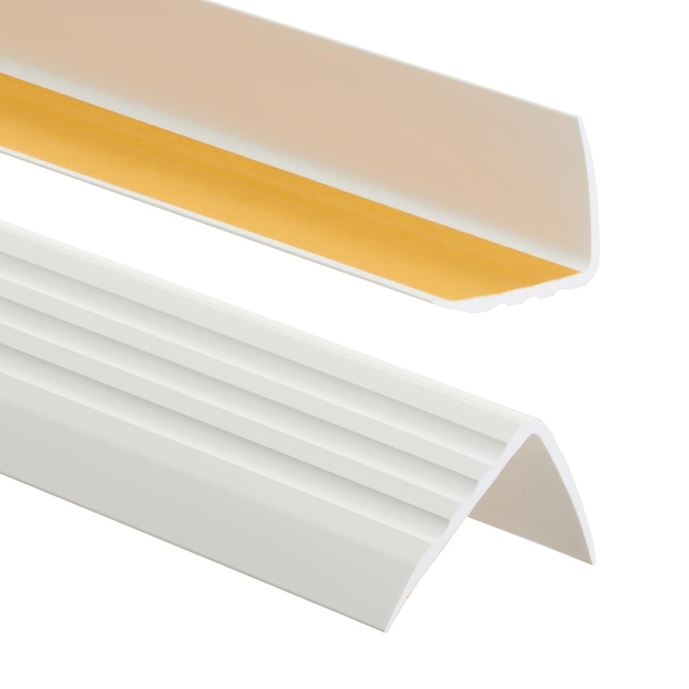 Self-Adhesive PVC Stair Nosing, Anti-Slip Angle Profile, 50 x 40 mm, 1.65 m, White