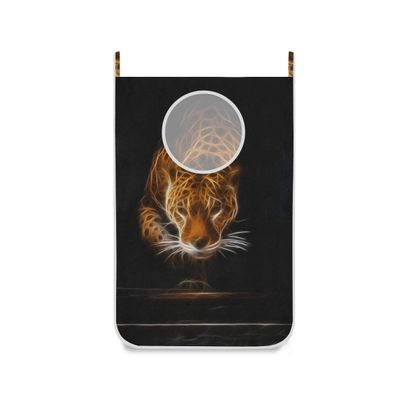 hengpai Over-the-Door Hanging Laundry Bag, Tiger Design, with Stainless Steel Hooks, 2-Pack