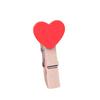 10 Mini Heart-Shaped Wooden Clothespins, Red view 1