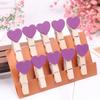 10 Mini Heart-Shaped Wooden Clothespins, Red view 4
