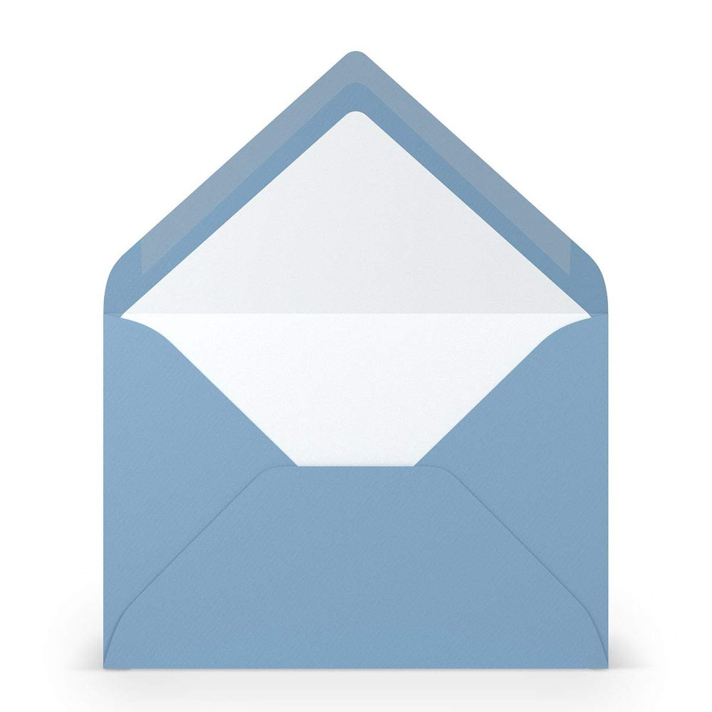 PAPERADO 25 DIN B6 Envelopes, Dark Blue Ribbed, Light Blue